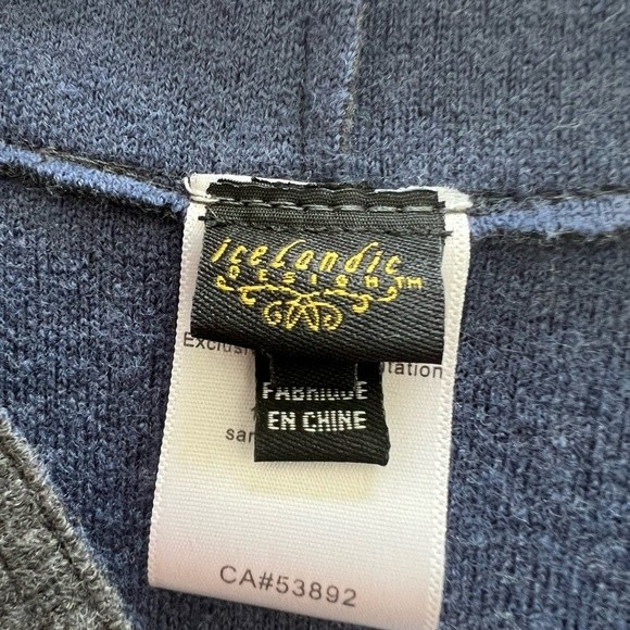 Icelandic Design Gray Blue Wool Open Sweater S Blazer Jacket - Picture 5 of 7